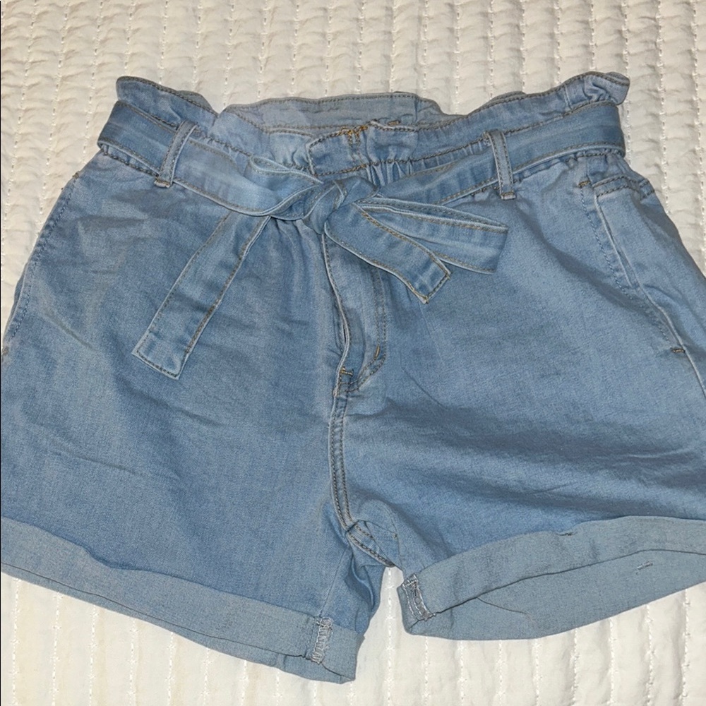Denim Paperbag Shorts